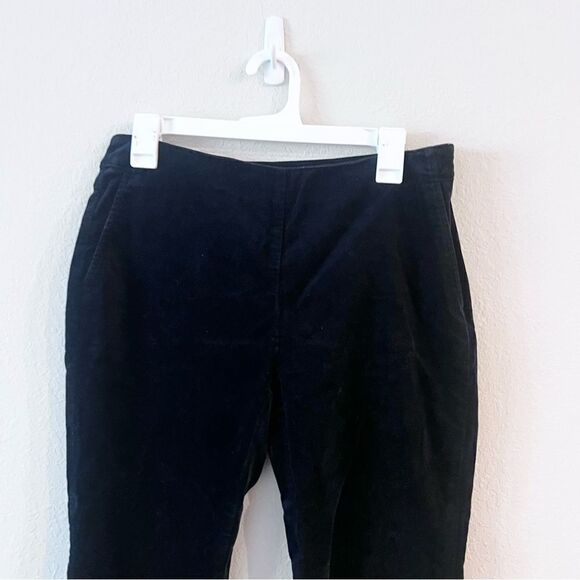 J Jill Womens Black Velvet Velour Ankle Pants Side Zip Size 6 - Picture 2 of 8